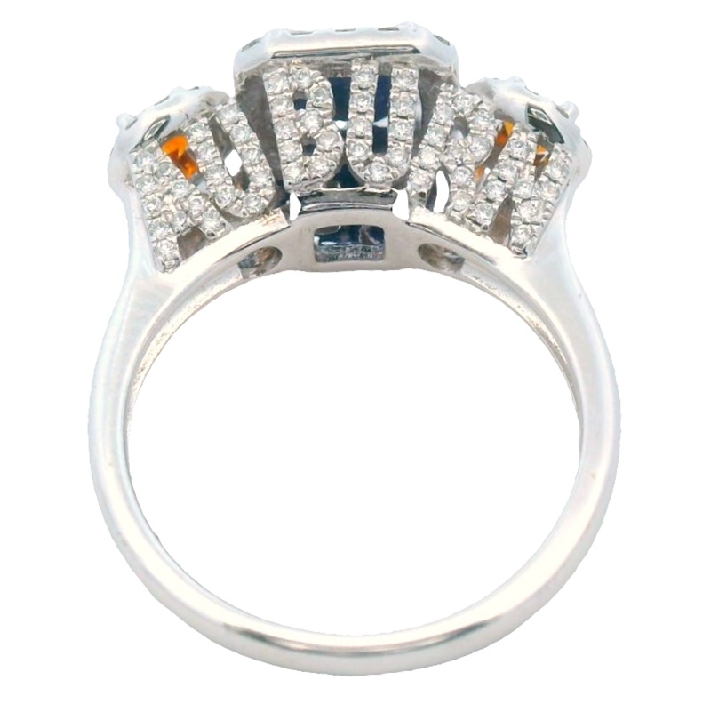 STERLING SILVER AUBURN TIGERS WITH DIAMONDS